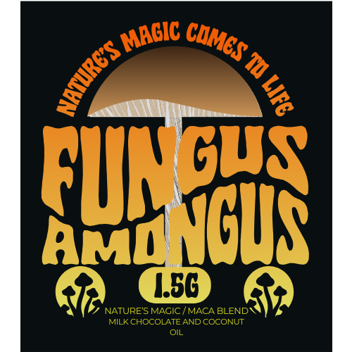 Nature’s Magic maca blend mushroom chocolate label
